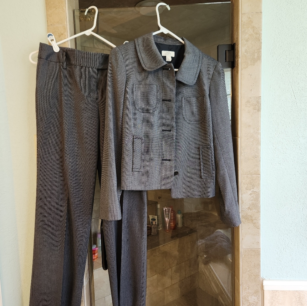 LOFT Navy Suit With Pants And Jacket